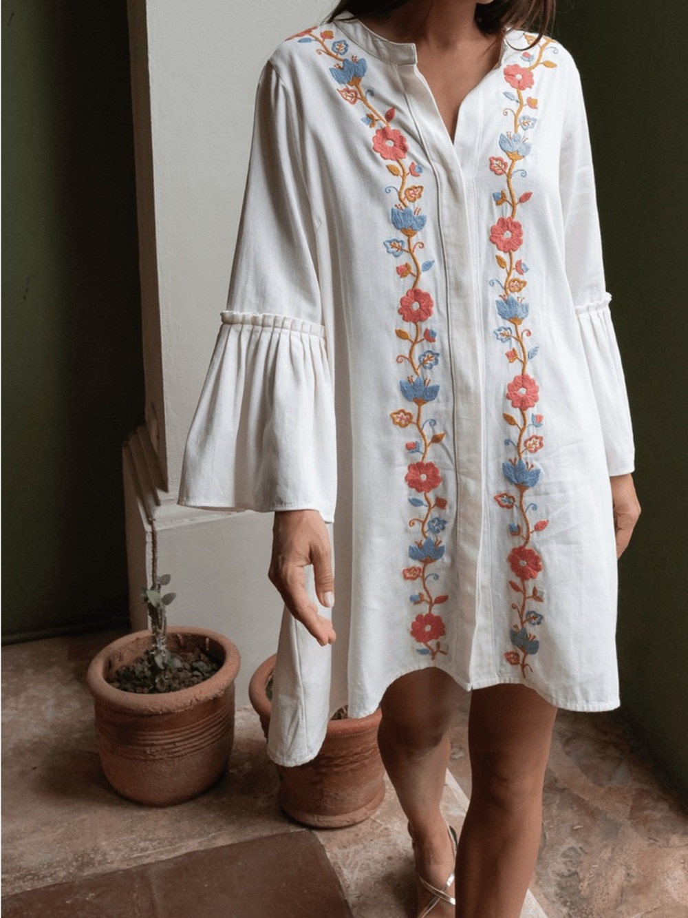 Mi Golondrina Leona Embroidered Dress